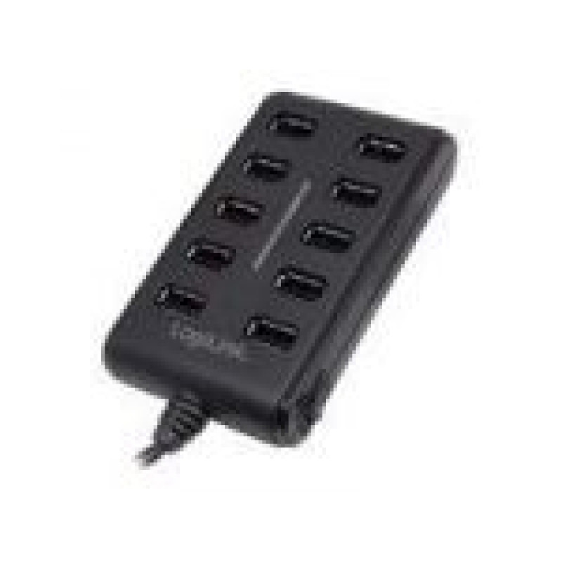 Logilink Kabelis Logilink  UA0125 USB Hub 10-Port USB2.0 with power adapter 3.5A, |