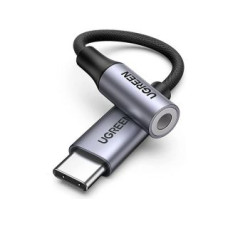 Ugreen Parveidotājs Ugreen  USB-C to 3.5mm M/F Cable Aluminum Shell with Braided 10cm Black Grey