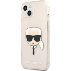 Karl Lagerfeld Aizmugurējais vāciņš Karl Lagerfeld Apple iPhone 13 TPU Full Glitter Head Case Gold