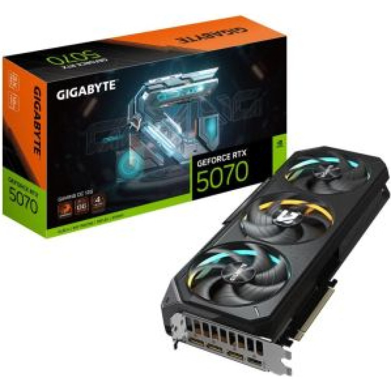 Gigabyte Grafiskās karte / Video kartes Gigabyte  Graphics Card||NVIDIA GeForce RTX 5070|12 GB|GDDR7|192 bit|PCIE 5.0 16x|GPU 2625 MHz|Triple slot Fansink|1xHDMI|3xDisplayPort|GV-N5070GAMINGOC-12GD