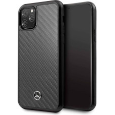 Mercedes-Benz Aizmugurējais vāciņš Mercedes-Benz Apple iPhone 11 Pro Max Hard Case Leather Carbon Fiber Black