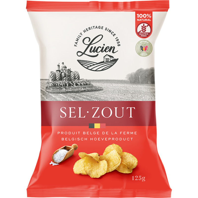 Lucien Classic kartupeļu čipsi ar sāli 125g