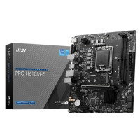 MSI Pamatplate Intel procesorsiem MSI  Mainboard||Intel H610|LGA1700|Micro-ATX|Memory DDR5|Memory slots 2|1xPCI-Express 1x|1xPCI-Express 16x|1xM.2|1x15pin D-sub|1xHDMI|4xUSB 2.0|2xUSB 3.2|1xPS/2|1xRJ45|3xAudio port|PROH610M-E