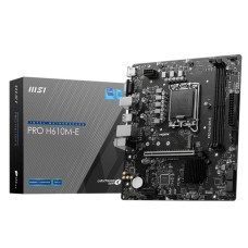MSI Pamatplate Intel procesorsiem MSI  Mainboard||Intel H610|LGA1700|Micro-ATX|Memory DDR5|Memory slots 2|1xPCI-Express 1x|1xPCI-Express 16x|1xM.2|1x15pin D-sub|1xHDMI|4xUSB 2.0|2xUSB 3.2|1xPS/2|1xRJ45|3xAudio port|PROH610M-E