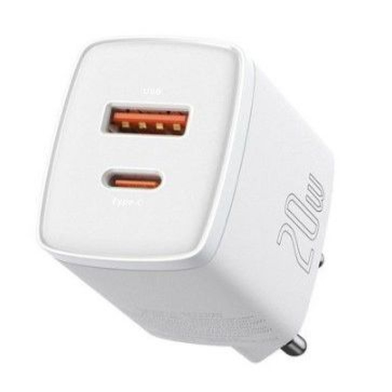 Baseus Adapteris Baseus  USB Type C 20W 3A Power Delivery Quick Charge 3.0 White