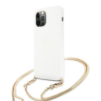 Guess Aizmugurējais vāciņš Guess Apple iPhone 12 Pro Max 6.7 hardcase 4G Gold Chain Collection White