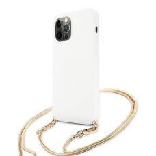 Guess Aizmugurējais vāciņš Guess Apple iPhone 12 Pro Max 6.7 hardcase 4G Gold Chain Collection White