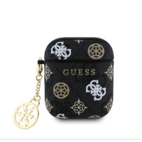 Guess Maciņš austiņām Guess - AirPods 1/2 PU 4G Peony Charm Case Black