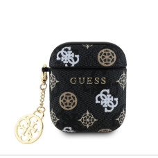 Guess Maciņš austiņām Guess - AirPods 1/2 PU 4G Peony Charm Case Black