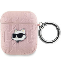 Karl Lagerfeld Cits mobilo telefonu aksesuārs Karl Lagerfeld  Karl Lagerfeld Monogram Choupette Head case for AirPods 1 / 2 - pink
