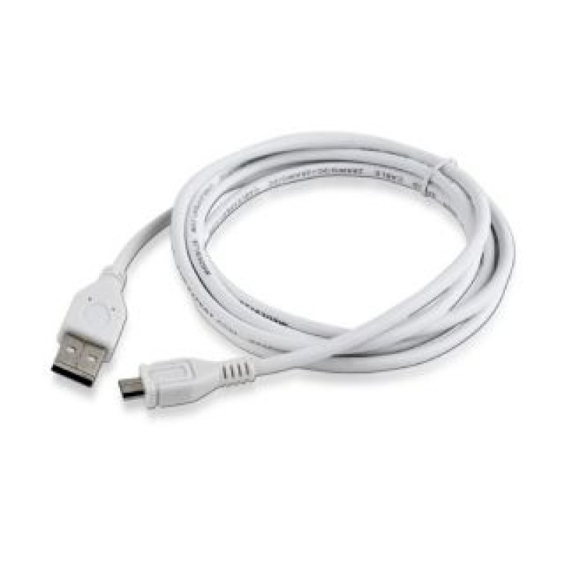 Gembird Kabelis Gembird  CABLE USB2 A PLUG/MICRO B 1.8M/WHITE CCP-MUSB2-AMBM-6