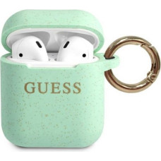 Guess Maciņš austiņām Guess  Airpods Pro Glitter Silicone Case Green
