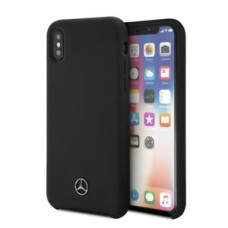 Mercedes-Benz Aizmugurējais vāciņš Mercedes-Benz Apple iPhone XR Liquid Silicone Case Black
