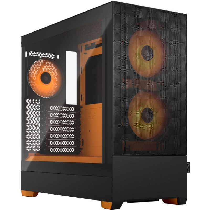 Fractal Design Datoru korpusi Fractal Design  Pop Air RGB Orange Core TG Clear Tint, ATX, mATX, Mini ITX, Power supply included No
