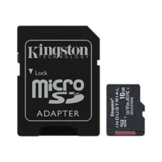 Kingston Atmiņas kartes Kingston  UHS-I 16 GB, microSDHC/SDXC Industrial Card, Flash memory class Class 10, UHS-I, U3, V30, A1, SD Adapter