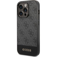 Guess Aizmugurējais vāciņš Guess - Guess PU 4G Stripe Case for iPhone 14 Pro Grey