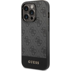 Guess Aizmugurējais vāciņš Guess - Guess PU 4G Stripe Case for iPhone 14 Pro Grey