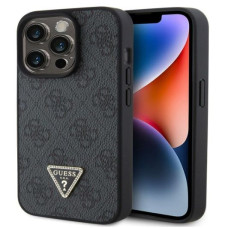 Guess Aizmugurējais vāciņš Guess Apple iPhone 15 Pro Strass Triangle Metal Logo Case Black