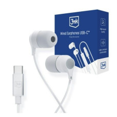 3MK Vadu austiņas 3MK  Wired Earphones USB-C White