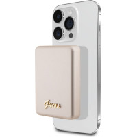 Guess Ārējais akumulators Guess  Power Bank 5000mAh 15W MagSafe And Regular Charge With Metal Ssript Logo Gold