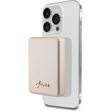 Guess Ārējais akumulators Guess  Power Bank 5000mAh 15W MagSafe And Regular Charge With Metal Ssript Logo Gold