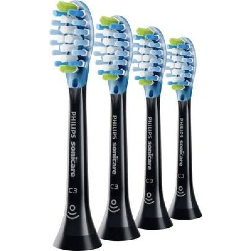 Philips Zobu birste Philips  Toothbrush Heads HX9044/33 Sonicare C3 Premium Plaque Heads, For adults and kids, Number of brush heads included 4, Sonic technology, Black