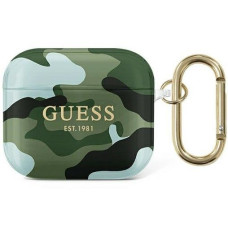 Guess Maciņš austiņām Guess Apple AirPods 3 cover Camo Collection Green on Black