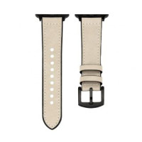 Connect Siksniņa Connect  Watch 42/44/45mm Silicone patch Leather Watch Strap (132mm M/L) White