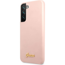 Guess Aizmugurējais vāciņš Guess  Samsung S22 Plus Silicone Metal Logo Case Pink