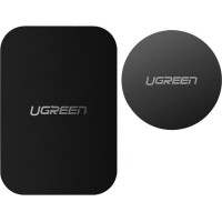 Ugreen Auto turētājs Ugreen  Ugreen LP123 60410 round/rectangular metal plates for magnetic phone holders - black (2 pcs) Black
