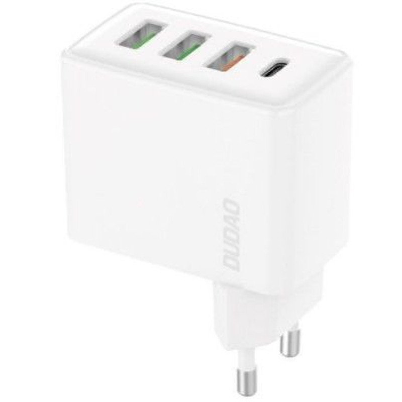 Dudao Adapteris Dudao  Fast charger 3x USB / 1x USB Type C 20W, PD, QC 3.0 White