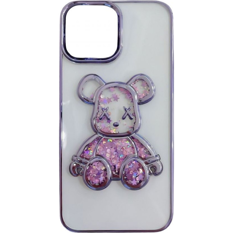 Ilike Aizmugurējais vāciņš iLike Apple iPhone 13 Silicone Case Print Desire Bear Purple