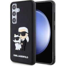 Karl Lagerfeld Aizmugurējais vāciņš Karl Lagerfeld - Karl Lagerfeld 3D Rubber Karl and Choupette Case for Samsung Galaxy S24 Black