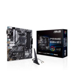 Asus Pamatplate AMD procesorsiem Asus  Mainboard||AMD B550|SAM4|MicroATX|Memory DDR4|Memory slots 4|2xPCI-Express 3.0 1x|1xPCI-Express 4.0 16x|2xM.2|1x15pin D-sub|1xDVI-D|1xHDMI|2xAudio-In|1xAudio-Out|6xUSB 3.2|1xPS/2|1xRJ45|PRIMEB550M-AWIFIII