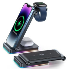 Joyroom Bezvadu lādētājs Joyroom  3in1 induction charger for Apple devices - iPhone, Apple Watch, Airpods (up to 15W) stand stand Black