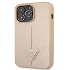 Guess Aizmugurējais vāciņš Guess Apple iPhone 13 Pro Saffiano Triangle Case Beige
