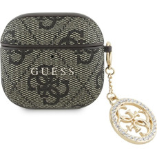 Guess Aizmugurējais vāciņš Guess - Etui Guess 4G Strass Charm do AirPods 4 Brown