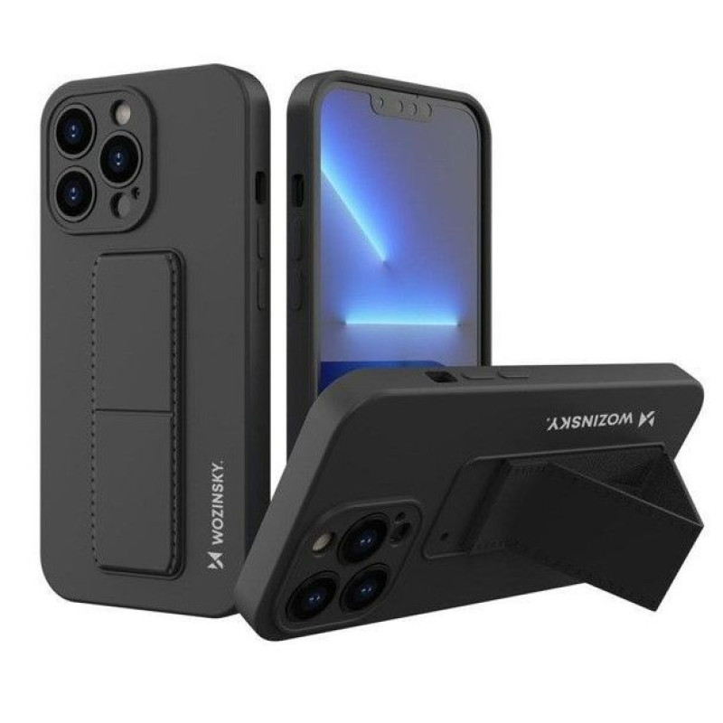 Wozinsky Aizmugurējais vāciņš Wozinsky Apple Phone 13 Pro Max Kickstand Case silicone case with stand Black