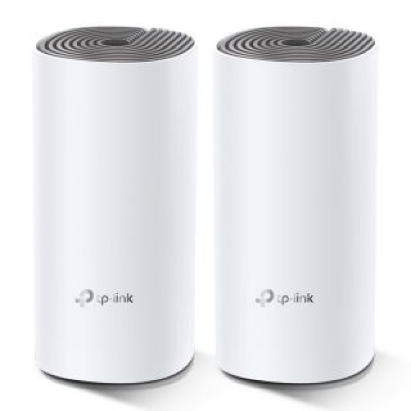 Tp-Link Rūteris TP-Link  C1200 Whole Home Mesh Wi-Fi System Deco E4 (2-pack)	 802.11ac, 867+300 Mbit/s, 10/100 Mbit/s, Ethernet LAN (RJ-45) ports 2, Mesh Support Yes, MU-MiMO Yes, Antenna type 2xInternal