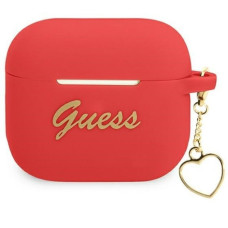 Guess Maciņš austiņām Guess Apple AirPods 3 cover Silicone Charm Heart Collection Red