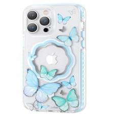 Kingxbar Aizmugurējais vāciņš Kingxbar Apple iPhone 14 Pro Max MagSafe Butterfly Series magnetic case Blue