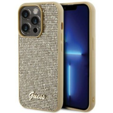 Guess Aizmugurējais vāciņš Guess Apple iPhone 15 Pro Max HC PU DISCO SCRIPT METAL Gold