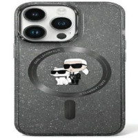 Karl Lagerfeld Aizmugurējais vāciņš Karl Lagerfeld Apple iPhone 11 / Xr 6.1 hardcase Karl&Choupette Glitter MagSafe Black