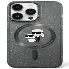 Karl Lagerfeld Aizmugurējais vāciņš Karl Lagerfeld Apple iPhone 11 / Xr 6.1 hardcase Karl&Choupette Glitter MagSafe Black