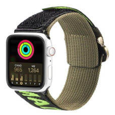 Dux Ducis Siksniņa Dux Ducis  Strap (Outdoor Version) strap for Apple Watch Ultra, SE, 8, 7, 6, 5, 4, 3, 2, 1 (49, 45, 44, 42 mm) nylon band bracelet Black Green