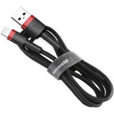 Baseus Kabelis Baseus  Cafule Cable durable nylon cable USB / Lightning QC3.0 2.4A 1M black-red (CALKLF-B19)