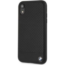 BMW Aizmugurējais vāciņš BMW Apple iPhone XR Perforated Leather Hardcase Black