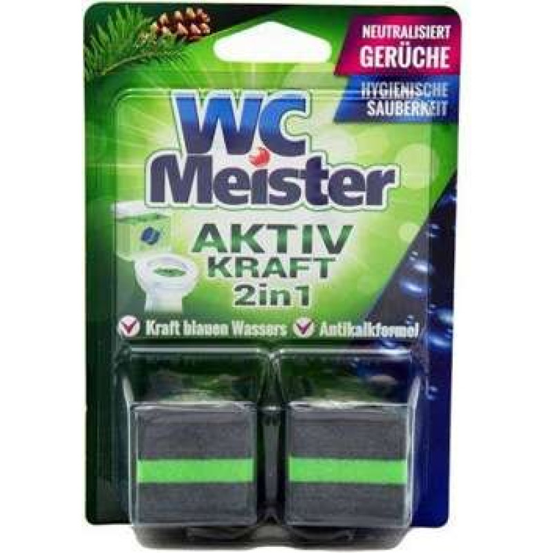 WC Meister 2x50g tualetes skalošanas bloki ar priežu aromātu