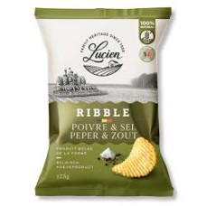Lucien Ribble kartupeļu čipsi, rievoti ar pipariem un sāli 125g