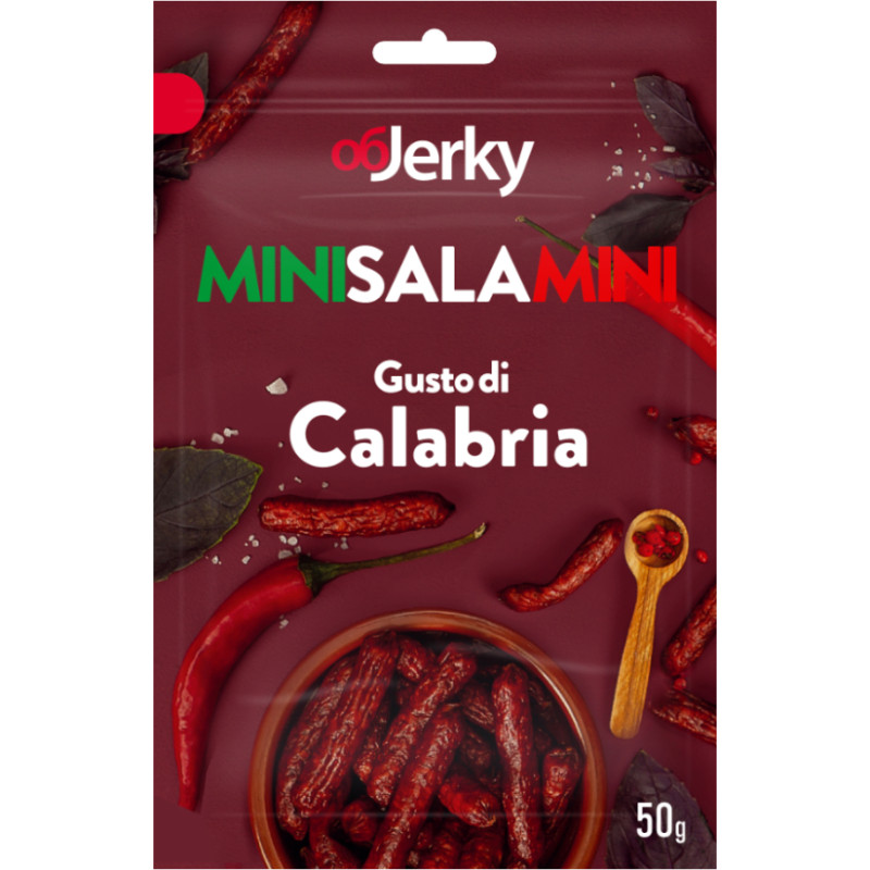 OBJERKY MiniSalami Calabria cūkgaļas un liellopu gaļas pikantās desiņas 50g